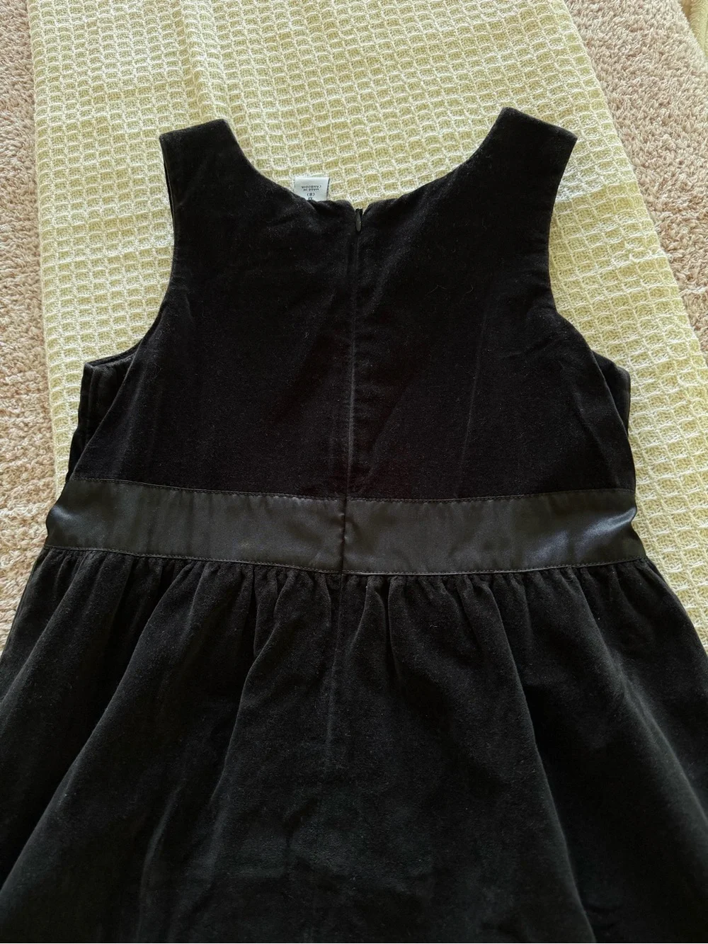 Girls fancy Black Velvet Dress with Satin Waistband
